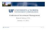 Presentation: Endowment Investment Management · • Rethink on asset allocation – Objectives of fixed income – Amount allocated to privates . 32 January 13, 2012 Investment Risk