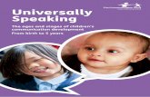 Universally Speaking - The Communication Trust · Universally Speaking The ages and stages of children’s communication development From birth to 5 years