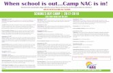 When school is outCamp NAC is in!campnac.com/wp-content/uploads/2018/02/Schools-Out-Camp-2018.pdf · School’s Out Camp | 2017-2018 Pick your theme for the day! ... on strength and
