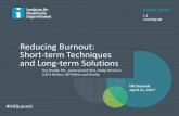 Reducing Burnout: Short-term Techniques and Long …app.ihi.org/FacultyDocuments/Events/Event-2823/Presentation-14852/... · Short-term Techniques and Long-term Solutions ... Establish