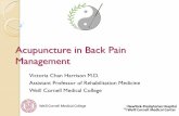 Acupuncture in Back Pain Management - nyp.org · superficially into fascia only y muscle only y ... Acupuncture acts on the level of the peripheral and central nervous system to decrease