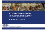 Conference Complementarity Summary - Global justice … · What lessons can be learned from the enga- ... How does complementarity affect interstate-relations and the exercise of