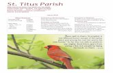 St. Titus Parish - jppc.net · St. Titus Parish 3006 KEENWOOD ROAD, EAST NORRITON, ... purpose is the spiritual development of its members and ... Evening of Prayer for Peace and