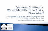 Customer Supplier 2009 Symposium - The Global Voice of ...asq.org/cs/2009/02/supplier-quality/business-continuity.pdf · (DRII): Professional Practices for Business ... input from