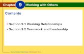 Section 9.1 Working Relationships Section 9.2 …lparkerchs.weebly.com/uploads/5/9/9/2/59926311/ch9.pdfbosses, teachers, law enforcement officials, and even parents, ... participatory