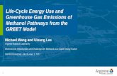 Life-Cycle Energy Use and Greenhouse Gas Emissions of ... · PDF fileGreenhouse Gas Emissions of Methanol Pathways from the ... 4Compressed natural gas, liquefied natural gas, and
