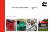 Cummins India Ltd. Update · Kirloskar Cummins Ltd. Ltd. Cummins ... Manufactures a variety of engines operating on diesel, ... on decline curve, the impact has