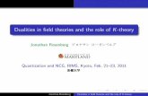 Dualities in eld theories and the role of K-theoryjmr/Kyotolecs.pdf · Dualities in eld theories and the role of K-theory Jonathan Rosenberg Quantization and NCG, RIMS, Kyoto, Feb.