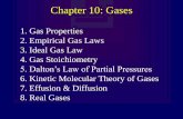 Chapter 10: Gases - University of Arkansas at Little Rock · Effusion & Diffusion 8. Real Gases. ... Note, from chapter 6, (DH=E+PDV) and the ideal gas law relates the ... 11.4 Gas
