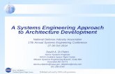 A Systems Engineering Approach to Architecture … Systems Engineering Approach to Architecture Development ... NCS architecture functions applicable to all mission ... sites (fixed,