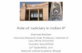 Role of Judiciary in Indian IP - National Judicial Academy o… · Role of Judiciary in Indian IP Shamnad Basheer Honorary Research Chair Professor, Institute of ... TVS vs Bajaj