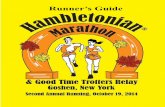 Page Runner’s Guide - Hambletonian Marathon€™s Guide Page 2 Second Annual Hambletonian® Marathon & Good Time Trotters Relay ~ October 19, 2014 The Hambletonian Marathon thanks