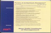 of Professional Management , Vol. 13... · Prof. Soumitra Mookherjee Assistant Editor Associate Professor, NDIM Review of Professional Management is a bi-annual refereed Journal of