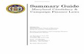Maryland Candidacy & Campaign Finance Laws · Maryland State Board of Elections 2 TABLE OF CONTENTS CHAPTER 1 – INTRODUCTION AND OVERVIEW 5 1.1 MESSAGE FROM THE DIRECTOR 5