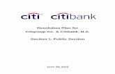 Resolution Plan for Citigroup Inc. & Citibank, N.A ... · Resolution Plan for Citigroup Inc. & Citibank, N.A ... I. Resolution Planning Corporate Governance ... Our focus has been