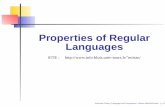 Properties of Regular Languages - Accueil Theory, Languages and Computation ... language. Examples in the ... Closure Properties of Regular Languages