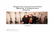 Sylvie Courvoisier Mark Feldman DUO · Di per sé, al di fuori delle ... duo pianoforte-violino non è ﬁgurazione facile. Molte volte - anche jazzisticamente parlando ... Cadenze