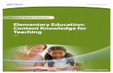 Elementary Education: Content Knowledge for Teaching .Elementary Education: Content Knowledge for