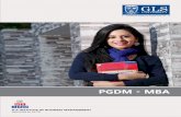 PGDM - MBA 3 fold Brochure 2017 - Single - GLS University of GLS University Approved by AICTE, Ministry of HRD, Government of India, New Delhi • 2 Year Full time Post Graduate Programme