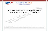CURRENT AFFAIRS MAY 1-15 2017 - Best IAS … or by any means, electronic, mechanical, photocopying, recording or otherwise, without prior permission of Vision IAS. 2 TABLE OF CONTENTS