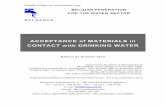 ACCEPTANCE of MATERIALS in CONTACT with DRINKING … · 2017-09-27 · Every request of an acceptance certificate submitted by an ... Submission for acceptance of materials in contact