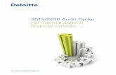 2015/2016 Audit Cycles For internal audit in financial ... · 2015/2016 Audit Cycles For internal audit in financial services 3 Introduction Subject Matter Expertise: Specialist resources