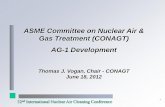ASME Committee on Nuclear Air & Gas Treatment ... ACC - AG-1...32nd International Nuclear Air Cleaning Conference 1 ASME Committee on Nuclear Air & Gas Treatment (CONAGT) AG-1 Development