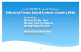 2012 SBCDP Annual Sharing - Education Bureau SBCDP Annual Sharing ... Pre-S 1: Listening 32% ; Reading 38%; Writing 30% TSA P3 and P6 ... P.6 TSA Listening Papers Genres