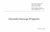 Citywide Savings Program - New York City · The City of New York . Executive Budget . Fiscal Year 2017 . Bill de Blasio, Mayor . Office of Management and Budget . Dean Fuleihan, Director.