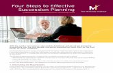 Four Steps to Effective Succession Planning Steps to Effective Succession Planning by Michael Gravelle, CHRP, Managing Director, The McQuaig Institute With the number of employees