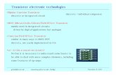Transistor electronic technologies - Imperial College …hallg/Instrumentation/Lectures/Transistor... · Transistor electronic technologies ... Emitter-follower output impedance ...