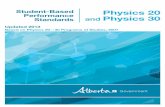 Student-Based Physics 20 Performance Physics 30 … · 1 Introduction The Physics 20 and Physics 30 Student-Based Performance Standards Document is designed to be a tool for the physics