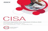 CISA – SEPTEMBER 2018 CISA DoD EXAM REGISTRATION FORM To register: Exam registration fees must be paid in full prior to being eligible to …