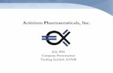 Actinium Pharmaceuticals, Inc. - PCG Advisory Grouppcgadvisory.com/wp-content/uploads/2014/08/ATNM-Corporate... · Actinium Pharmaceuticals ... securities in Actinium Pharmaceuticals,