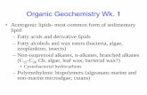 Organic Geochemistry Wk. 1 - DSpace@MIT: Homedspace.mit.edu/bitstream/handle/1721.1/73641/12-458-fall-2009/... · Organic Geochemistry Wk. 1 ... bonds in fatty acids are in the cis