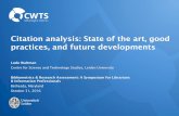 Citation analysis: State of the art, good practices, and ...maryland.sla1.org/wp-content/uploads/2016/11/keynote-Waltman.pdfStudies (CWTS) • Research center at Leiden ... 1. State