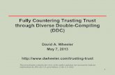 Countering Trusting Trust through Diverse Double-Compiling · compare. 10 Problem Importance ... small C compiler, a small Lisp compiler, a small maliciously corrupted Lisp compiler,
