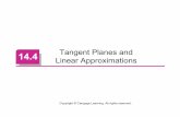 14.4 Tangent Planes and Linear Approximations2016...line T 1. Setting y = y 0 in Equation 1 gives z – z ... which must represent the tangent line T 2, so b = f y (x 0, y 0). 7 ...