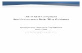 2019 ACA-Compliant Health Insurance Rate Filing Guidance · as well as correspondence and filing revisions made up to that point. After July 23, other correspondence and filing