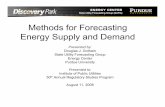 Methods for Forecasting Energy Supply and Demand€¦ · ENERGY CENTER State Utility Forecasting Group (SUFG) Methods for Forecasting Energy Supply and Demand Presented by:Presented