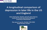 A longitudinal comparison of depression in later life in ... · A longitudinal comparison of depression in later life in the US ... Vincent Van Gogh, 1890 . ... –Suicide rates among