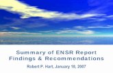 Summary of ENSR Report Findings & Recommendations€¦ · Analysis of Prior Studies, ... Alum, Aeration, Biomanipulation, ... No problems; reports of clear water until August bloom.