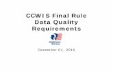 CCWIS Data Quality Requirements Presentation · CCWIS Data Quality Requirements ... – Home visitation described in narrative but data affirming ... – requirement that a child