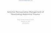 Selective Non-operative Management of penetrating ... · Case Presentation Labs: VBG- 7 ... based on a study of 600 ... Practice Management Guidelines for Selective Nonoperative Management