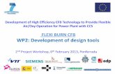 Status of FLEXI BURN CFB project - VTT.fi · FLEXI BURN CFB WP2: ... phenomena in combustion and CFB hot loop ... PSD • Circulating solids: composition, PSD Measured furnace temperature