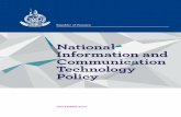 National Information and Communication Technology Policy · National Information and Communication Technology Policy ... sistently supported the institutional and policy ... National