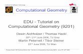 Institute forSoftware Technology Computational Geometry ... · convex hull back to 2D O(n) ... FSP Seminar Strobl, Edu: Tutorial on Computational Geometry (9201), June 19 th-22 nd