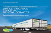 mobIle solutIons for water treatment S IMPLE, RELIABLE, E ...€¦ · S IMPLE, RELIABLE, E FFICIENT RENTAL SERVICES ... These solutions are applicable to three general types of ...