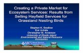 Creating a Private Market for Ecosystem Services: Results ... · Ecosystem Services: Results from Selling Hayfield Services for Grassland Nesting Birds ... 21 Brochure for Direct