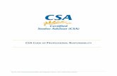 Foreword to the CSA Code of Professional Responsibility · CSA CODE OF PROFESSIONAL RESPONSIBILITY ... lodged against CSAs for alleged violations of the Code. The Ethics and Disciplinary